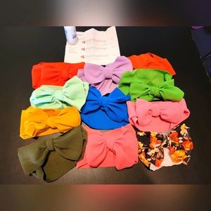 Quantity of 11 custom big bow headbands for 9mth and up (selling all together)